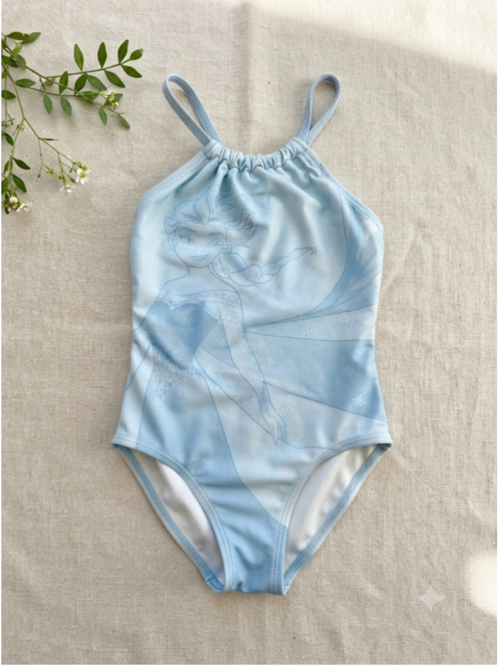 Disney Frozen Elsa Girls One Piece Swimsuit Blue Size 4